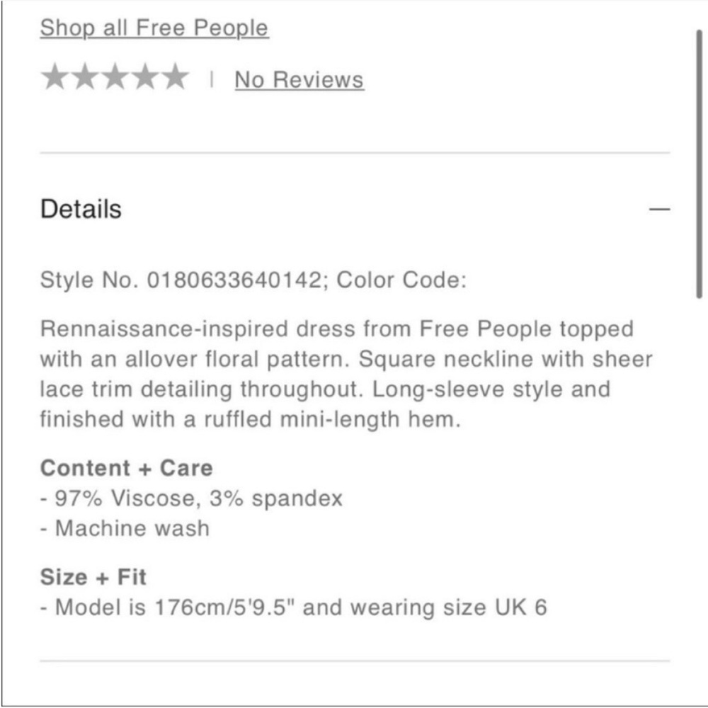 NWT Free People Bohemian Mini Dress - Picture 4 of 6